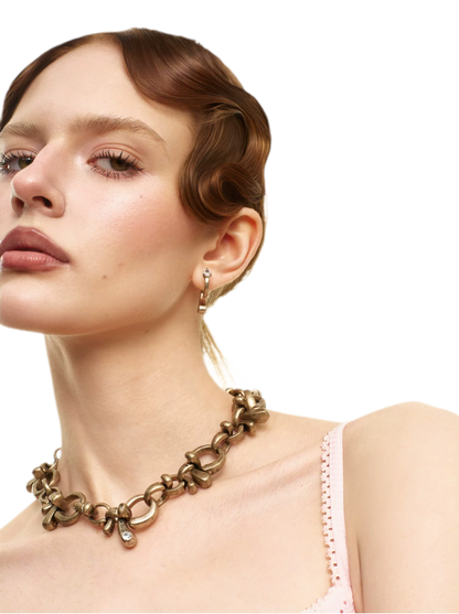 Vintage Bow Choker Necklace
