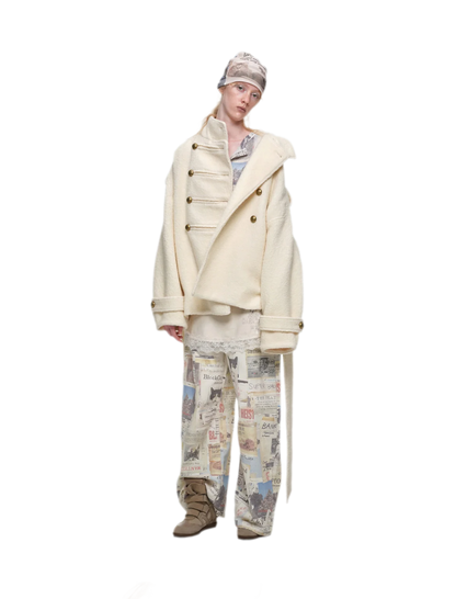 Wool Blend Napoleon Coat