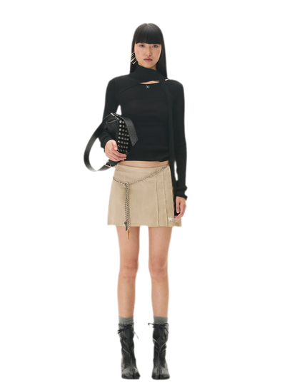 Cashmere Asymmetric Cutout Knit Top