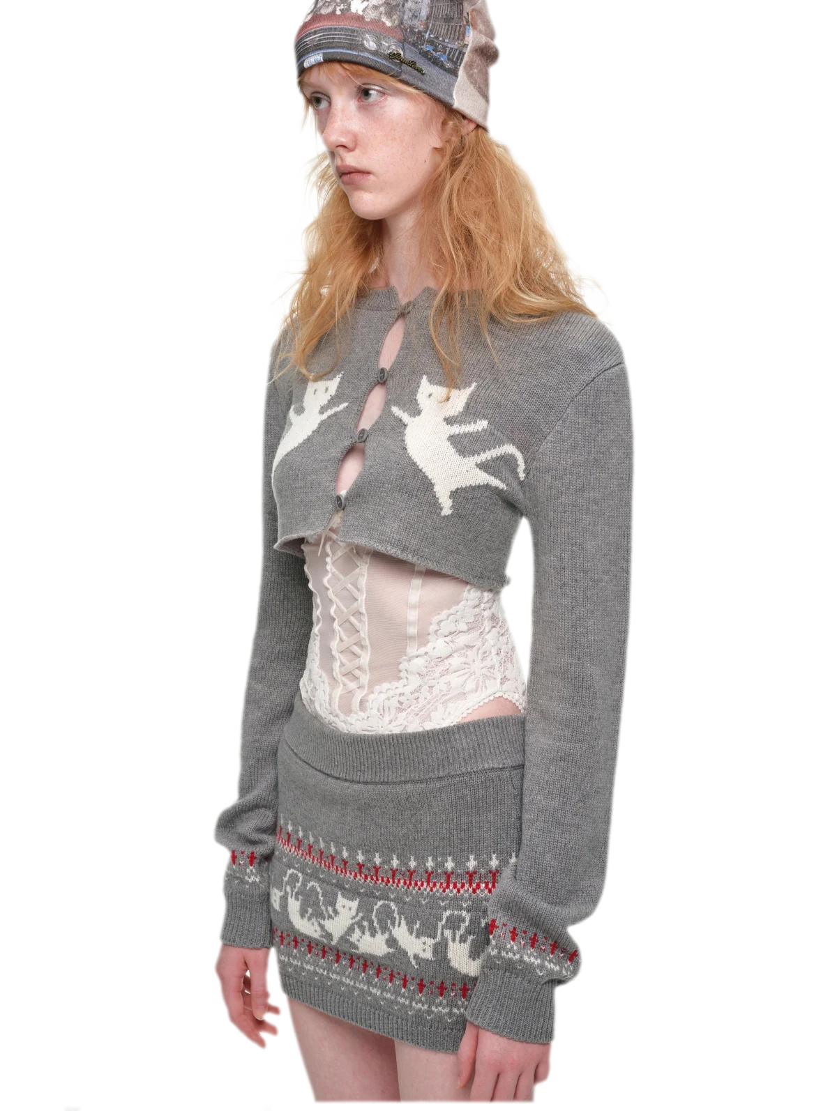Ensemble en maille court Fair Isle