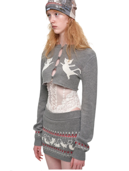 Ensemble en maille court Fair Isle