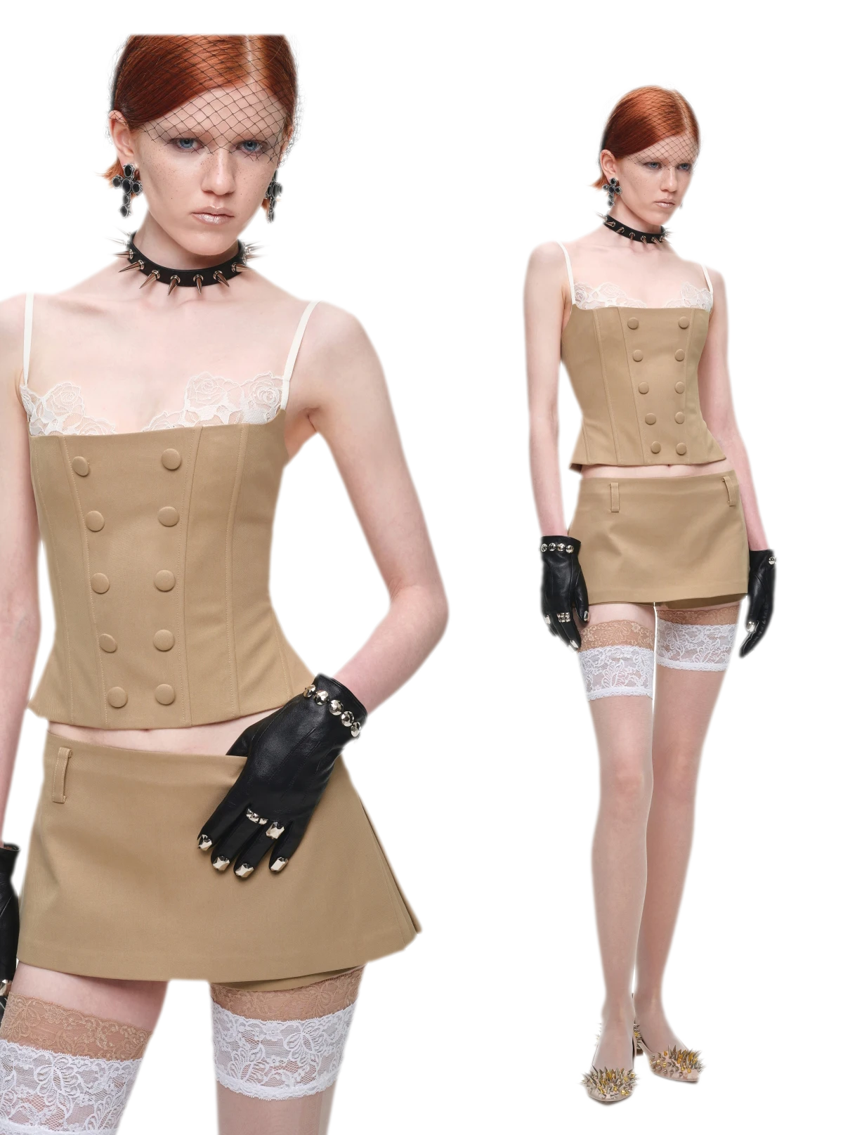 Fishbone Lace Corset Top