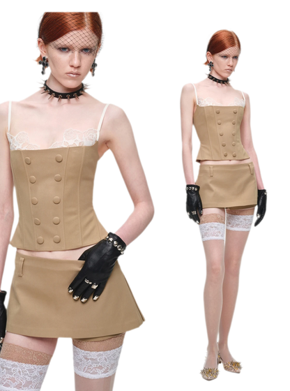 Fishbone Lace Corset Top
