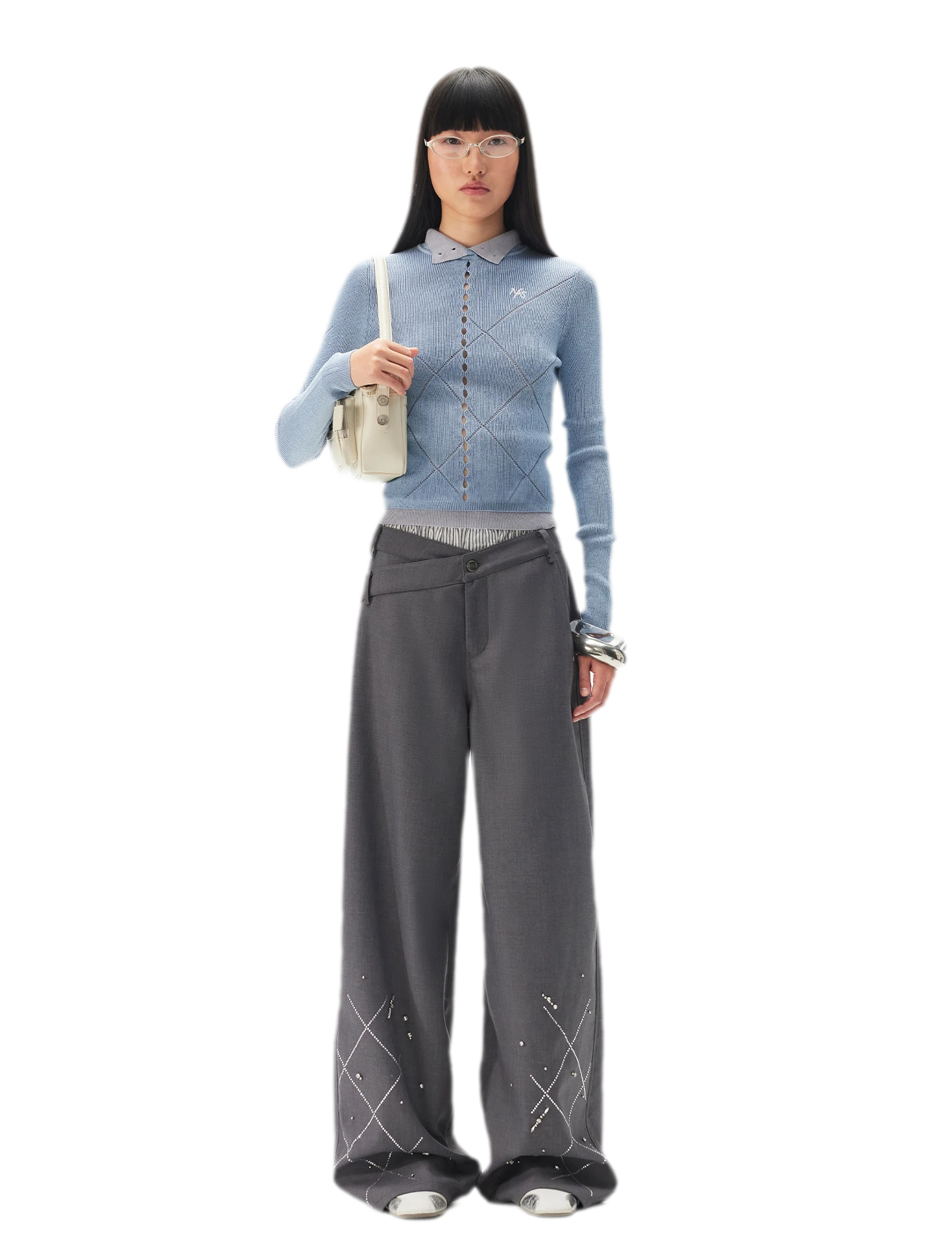 Asymmetric Wide-Leg Pants
