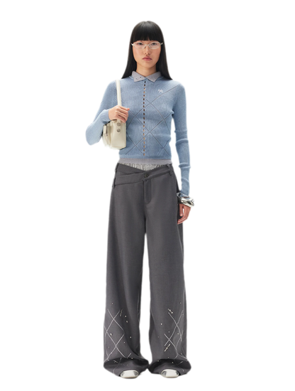 Asymmetric Wide-Leg Pants