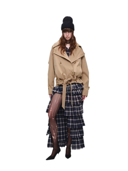 Plaid Tiered Skirt Set