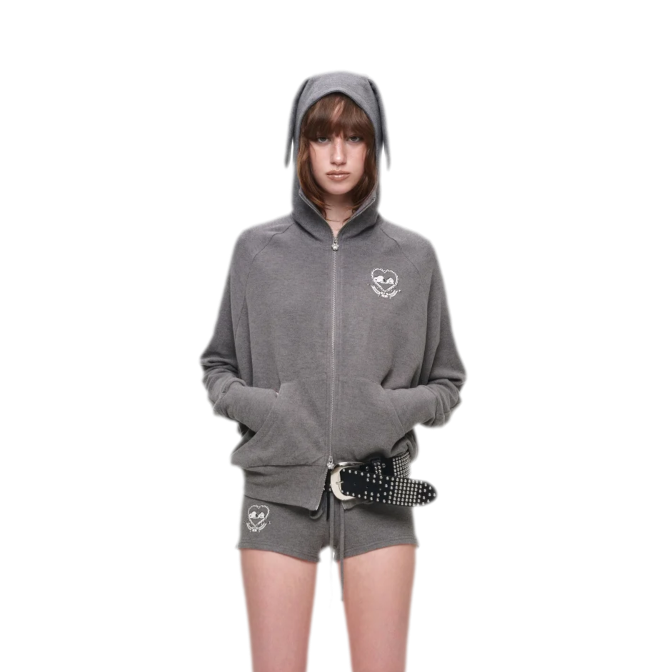 Brushed Knit Batwing Hoodie Set