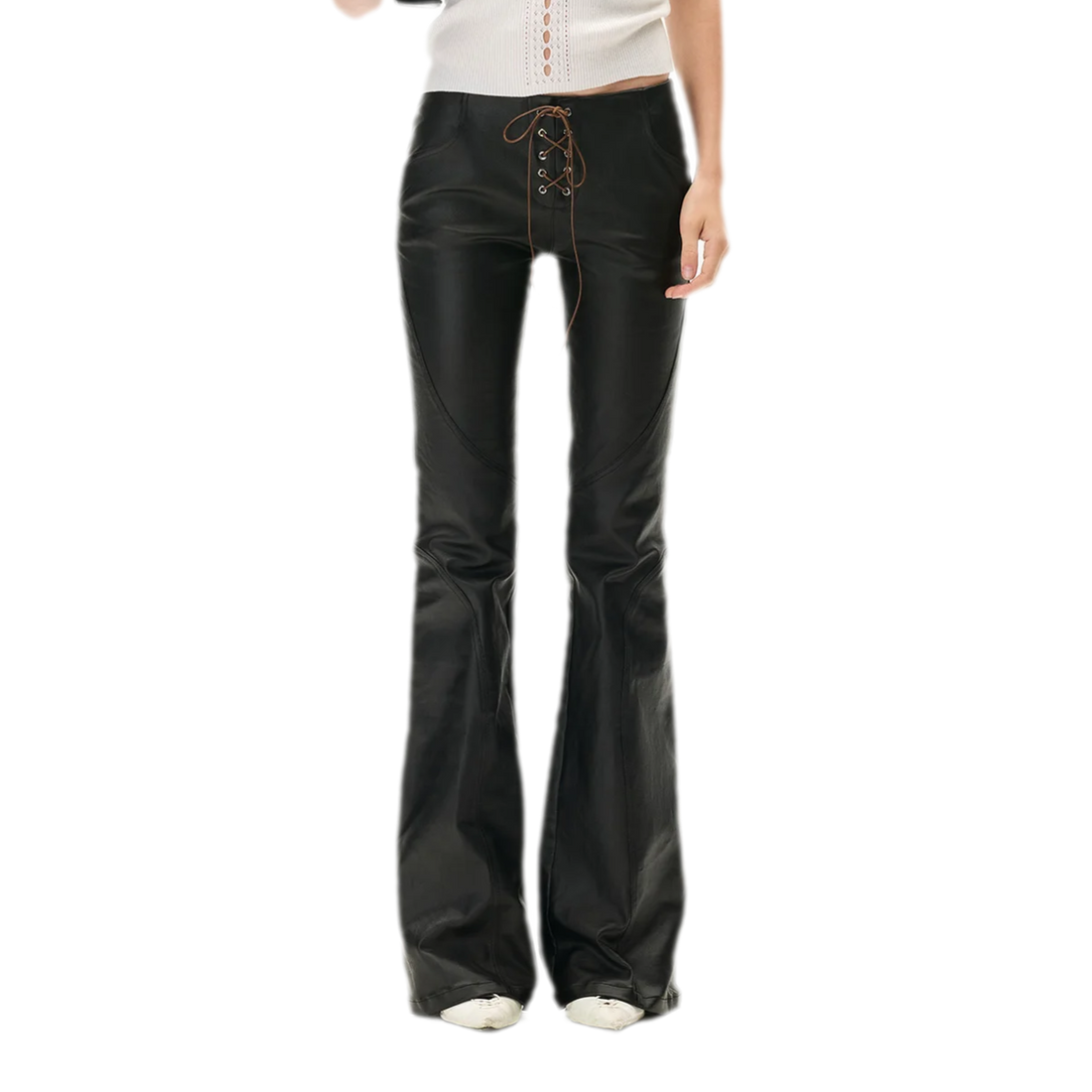 Waxed Panelled Slim Flare Pants