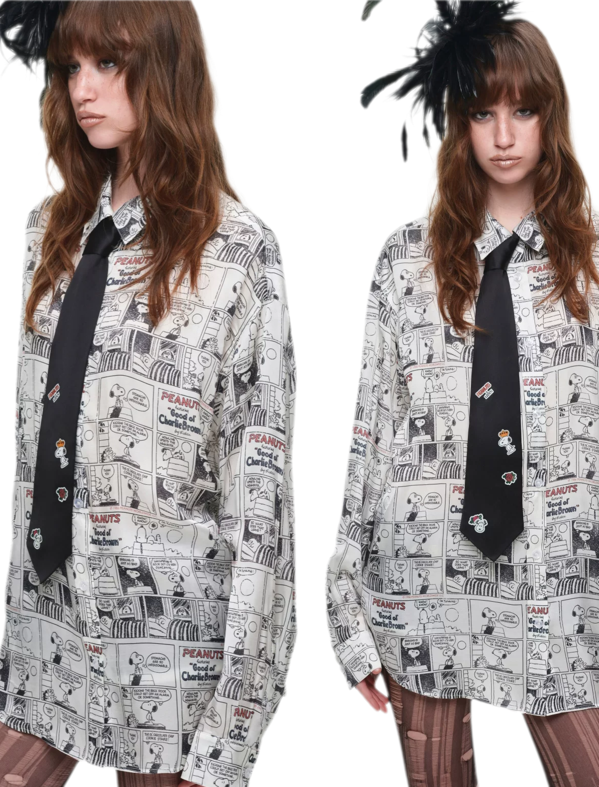 Áo sơ mi họa tiết báo