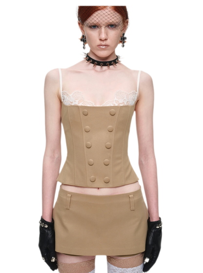 Fishbone Lace Corset Top