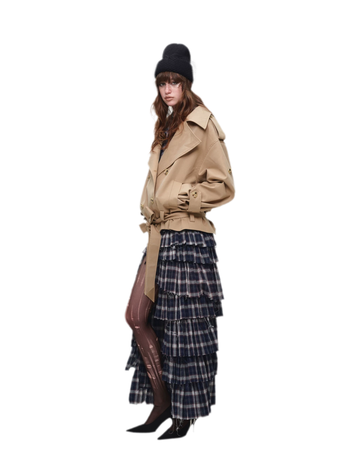 Deconstructed Plaid Cake Skirt