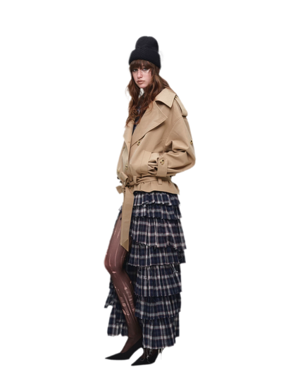 Deconstructed Plaid Cake Skirt