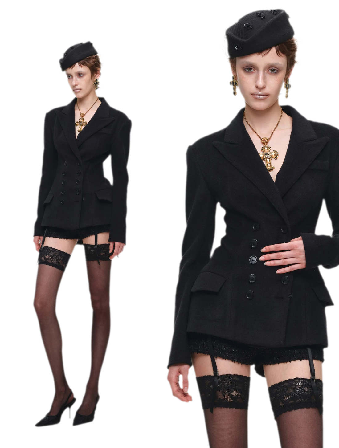 Wool Blend Tailored Blazer