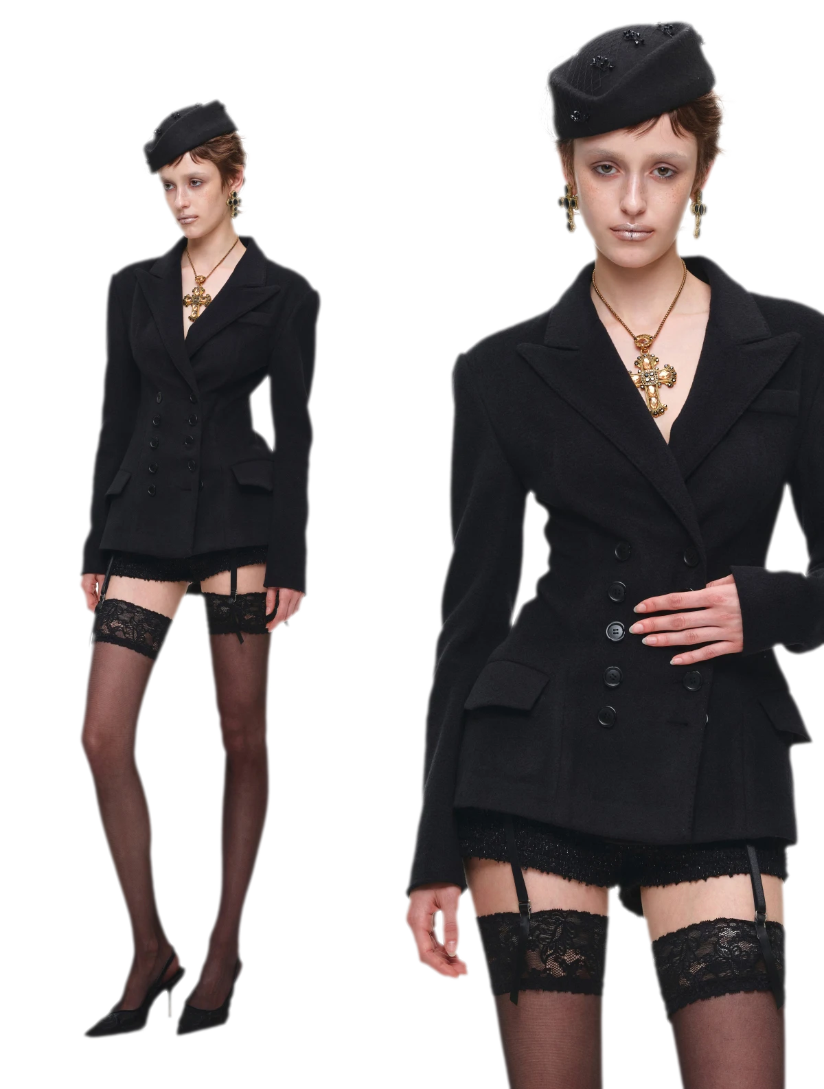 Wool Blend Tailored Blazer