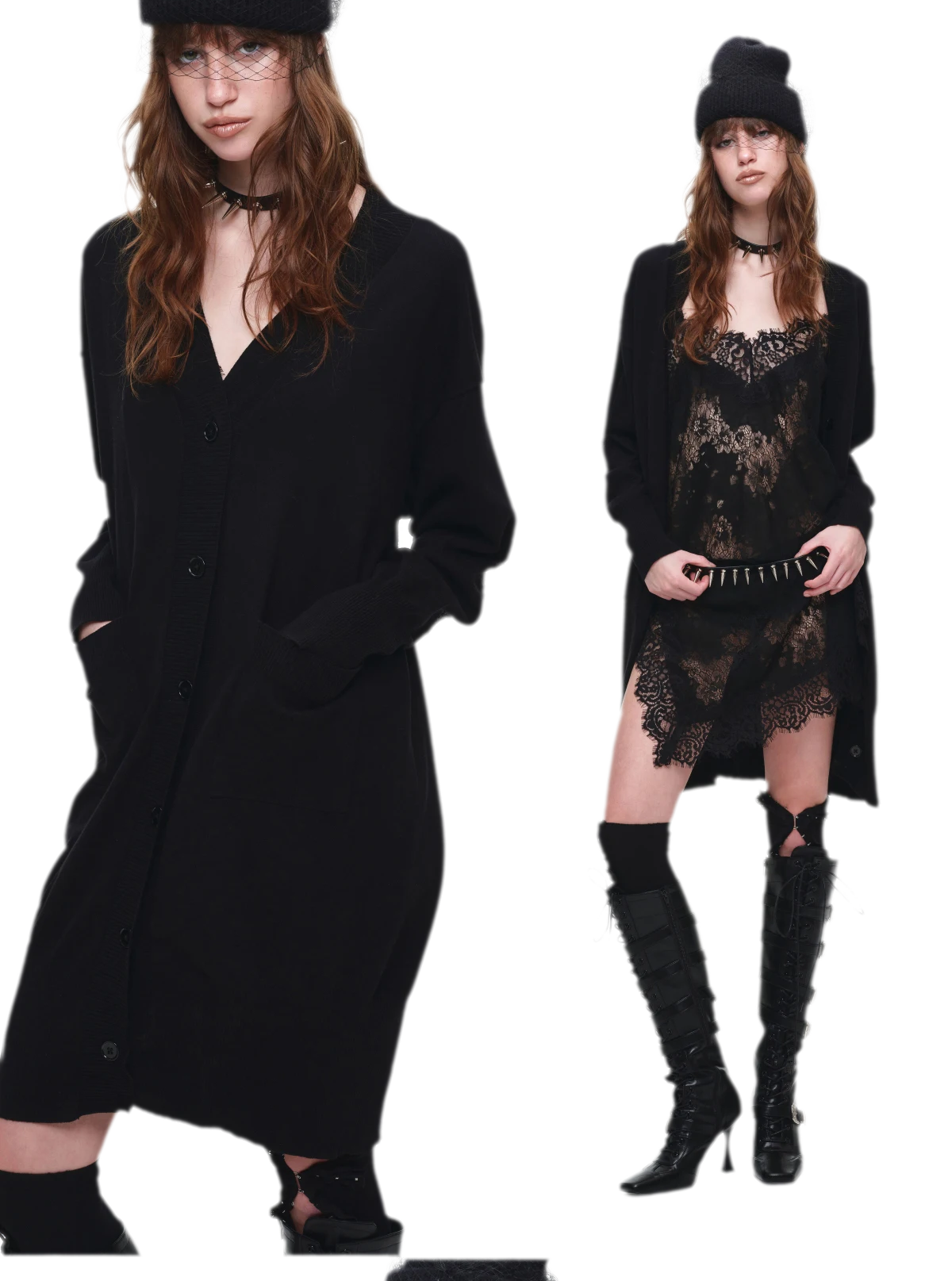 Burnout Frame Knit Cardigan