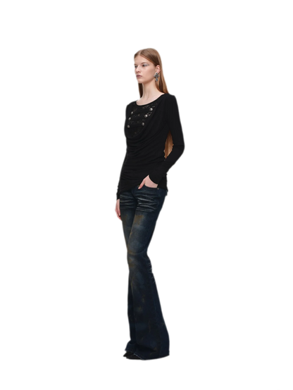 Velvet Lace Cowlneck Dress