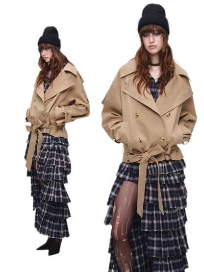 Plaid Tiered Skirt Set