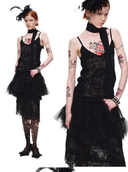 Burnout Graphic V-Neck Camisole
