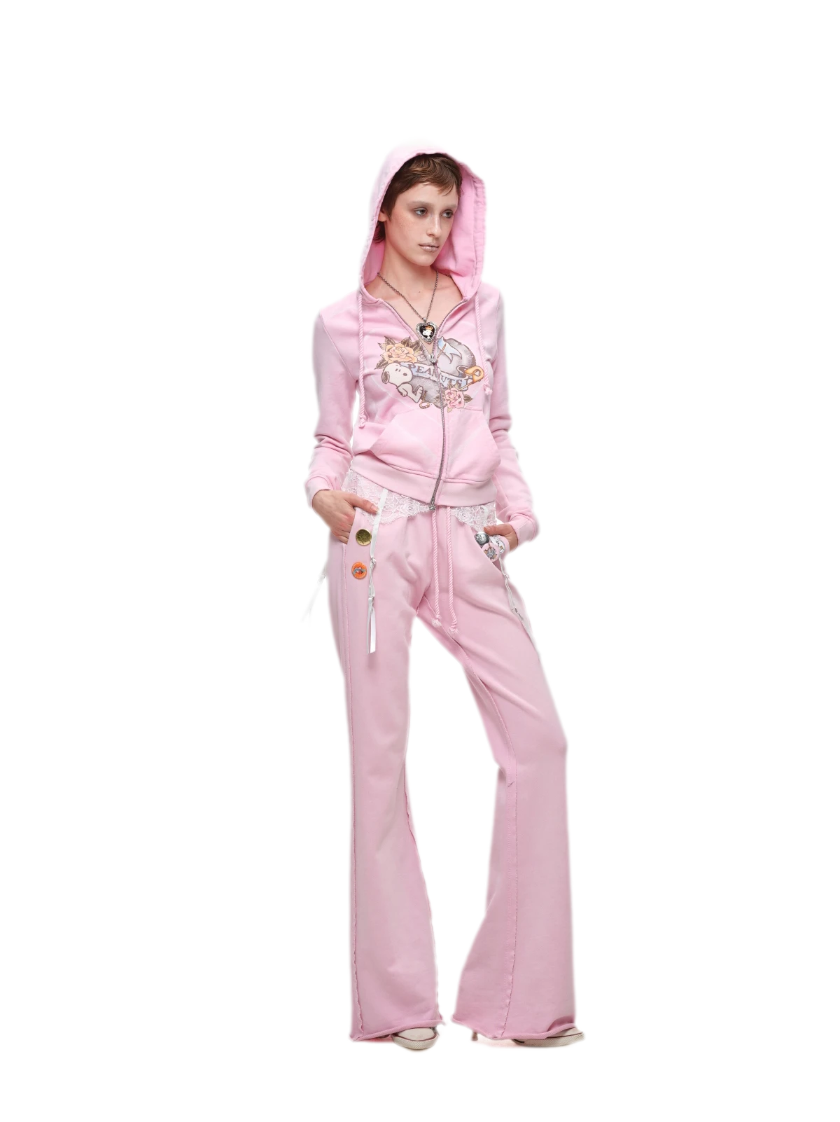 Washed Zip Hoodie Set