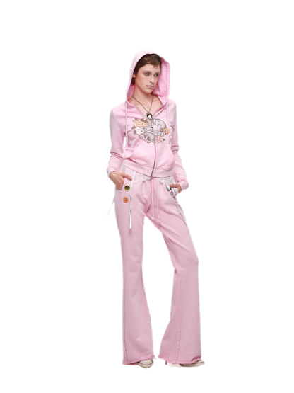 Washed Zip Hoodie Set