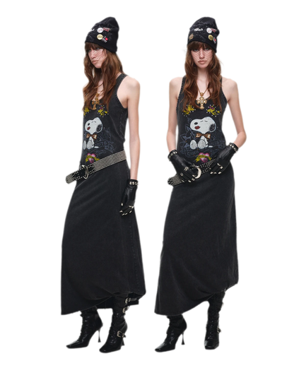 Washed Print Tank Dress
