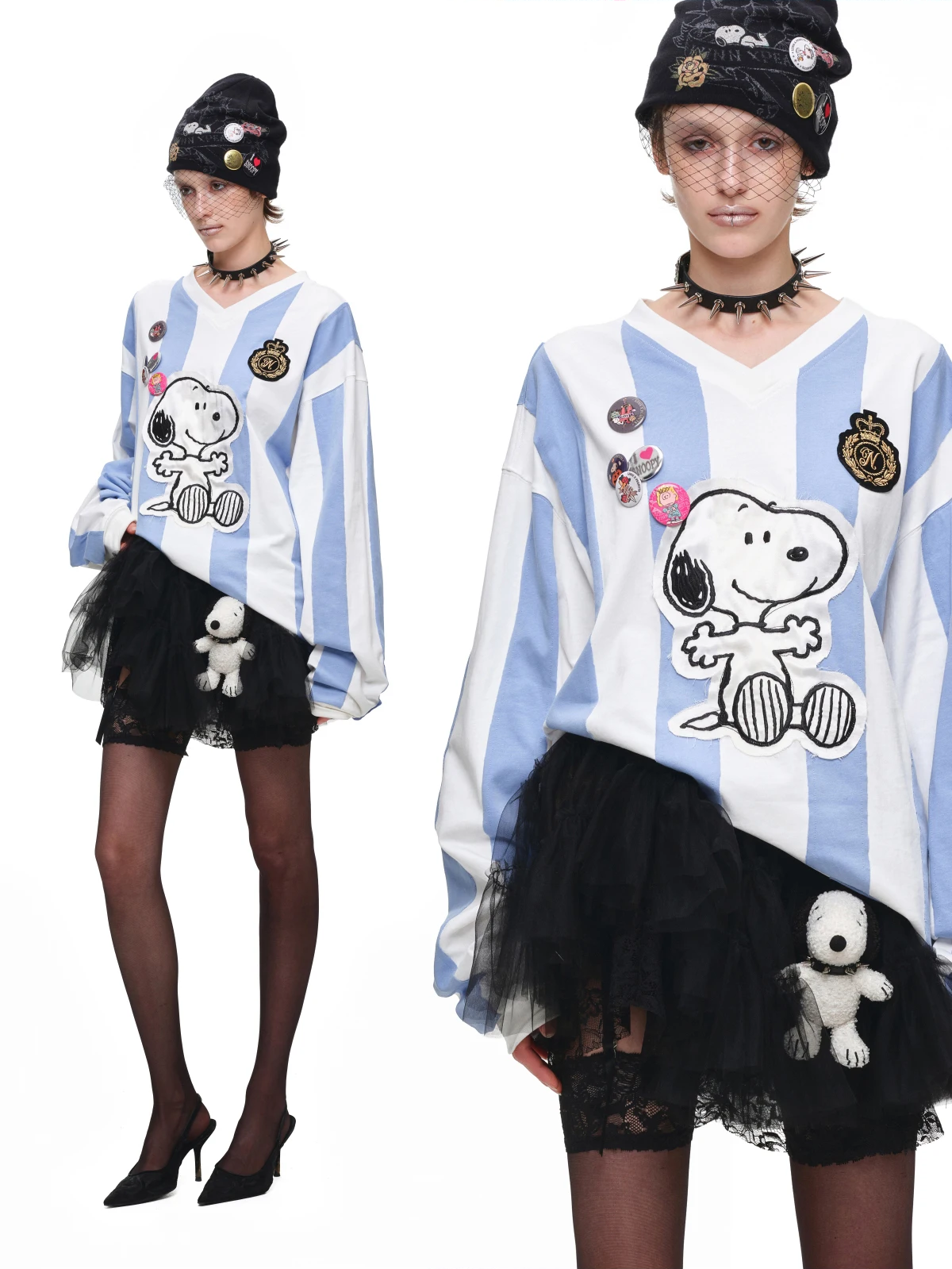 Studded Collar Snoopy Keychain