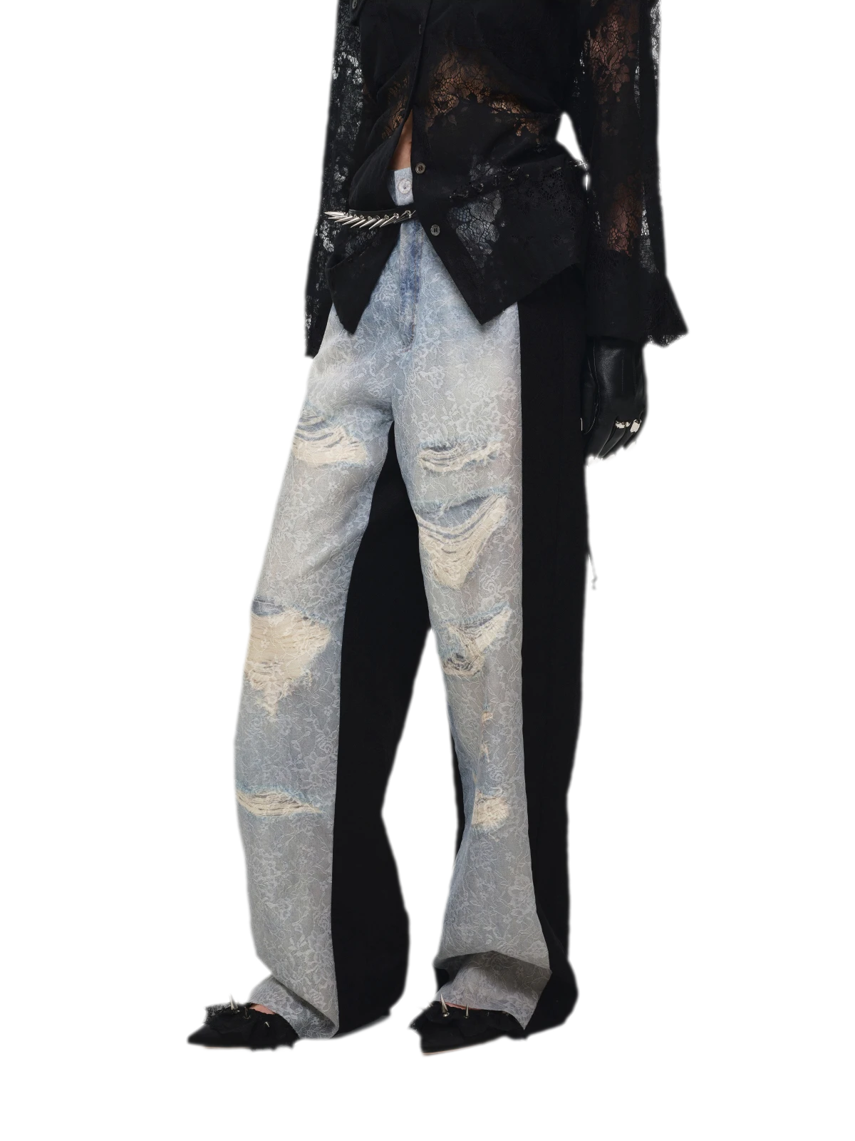 Washed Lace Straight Pants