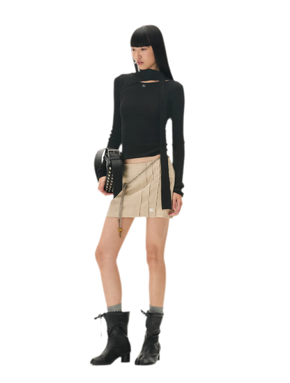 Cashmere Asymmetric Cutout Knit Top