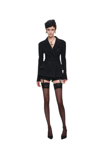 Wool Blend Tailored Blazer