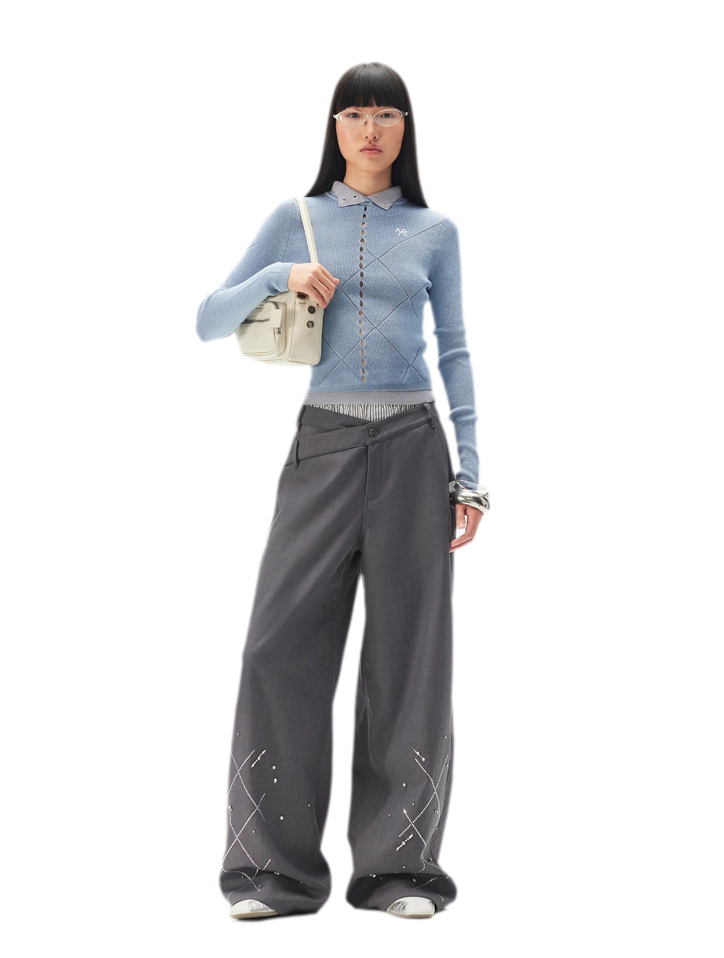 Asymmetric Wide-Leg Pants