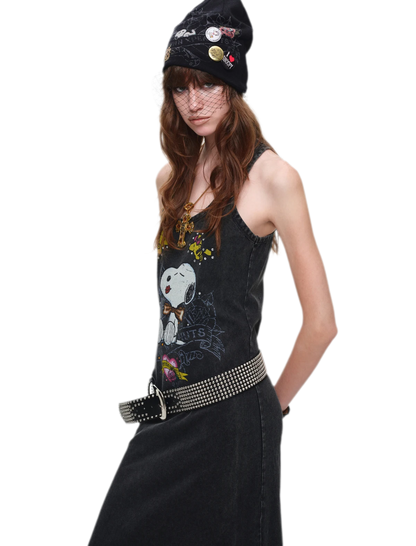 Washed Print Tank Dress