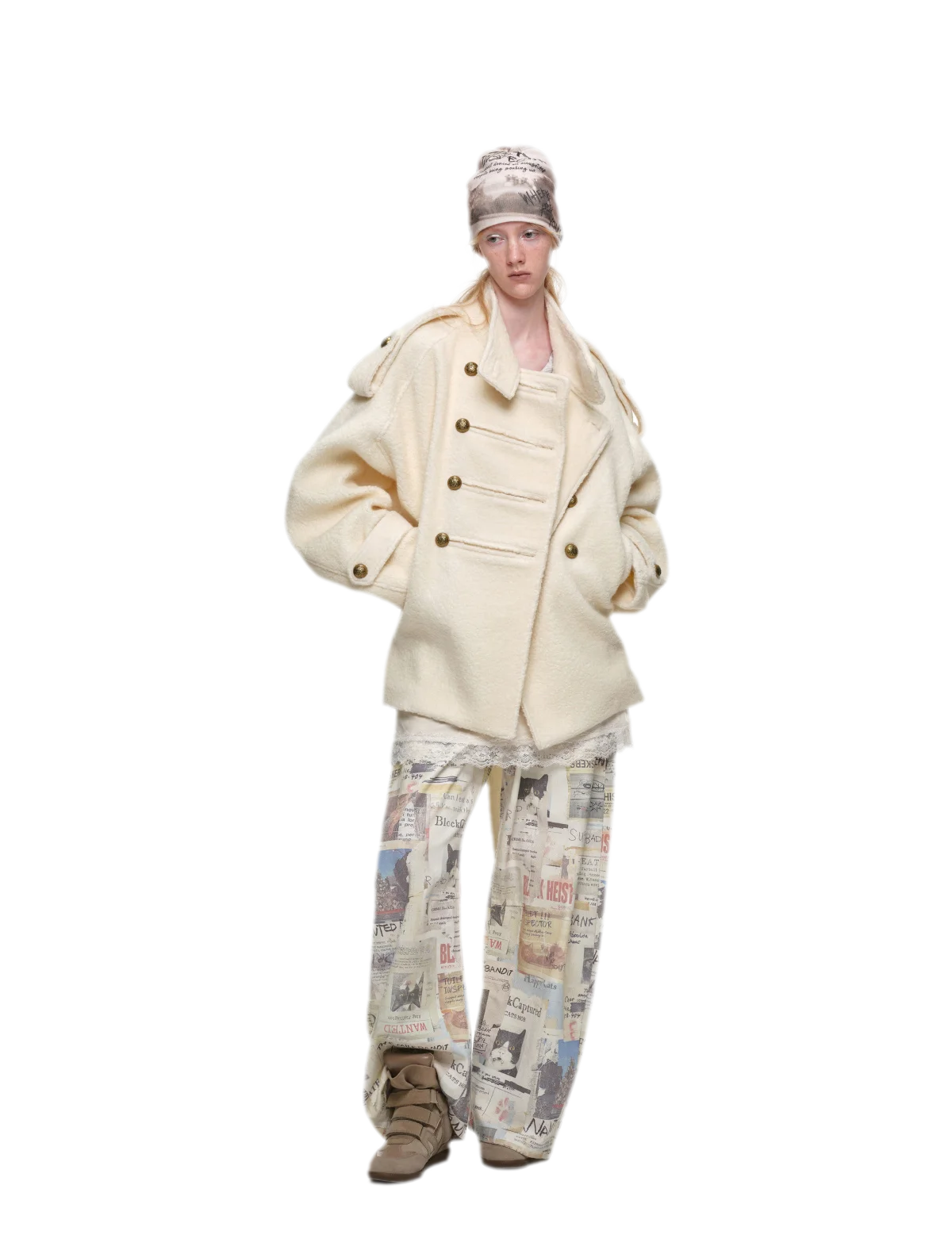 Wool Blend Napoleon Coat