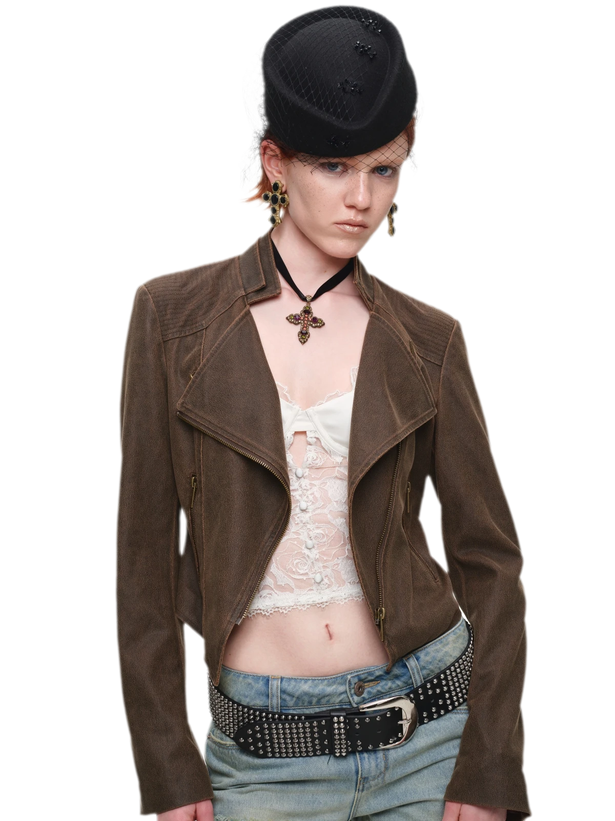 Lace Panel Satin Corset Top