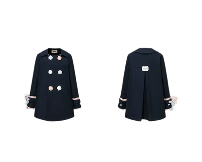 Textured Cotton Double-Breasted Trench Dress