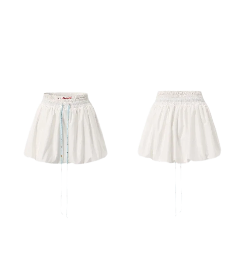 Printed Double-Waist Bubble Skirt