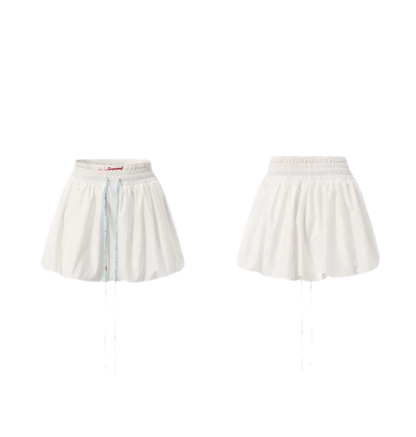 Printed Double-Waist Bubble Skirt
