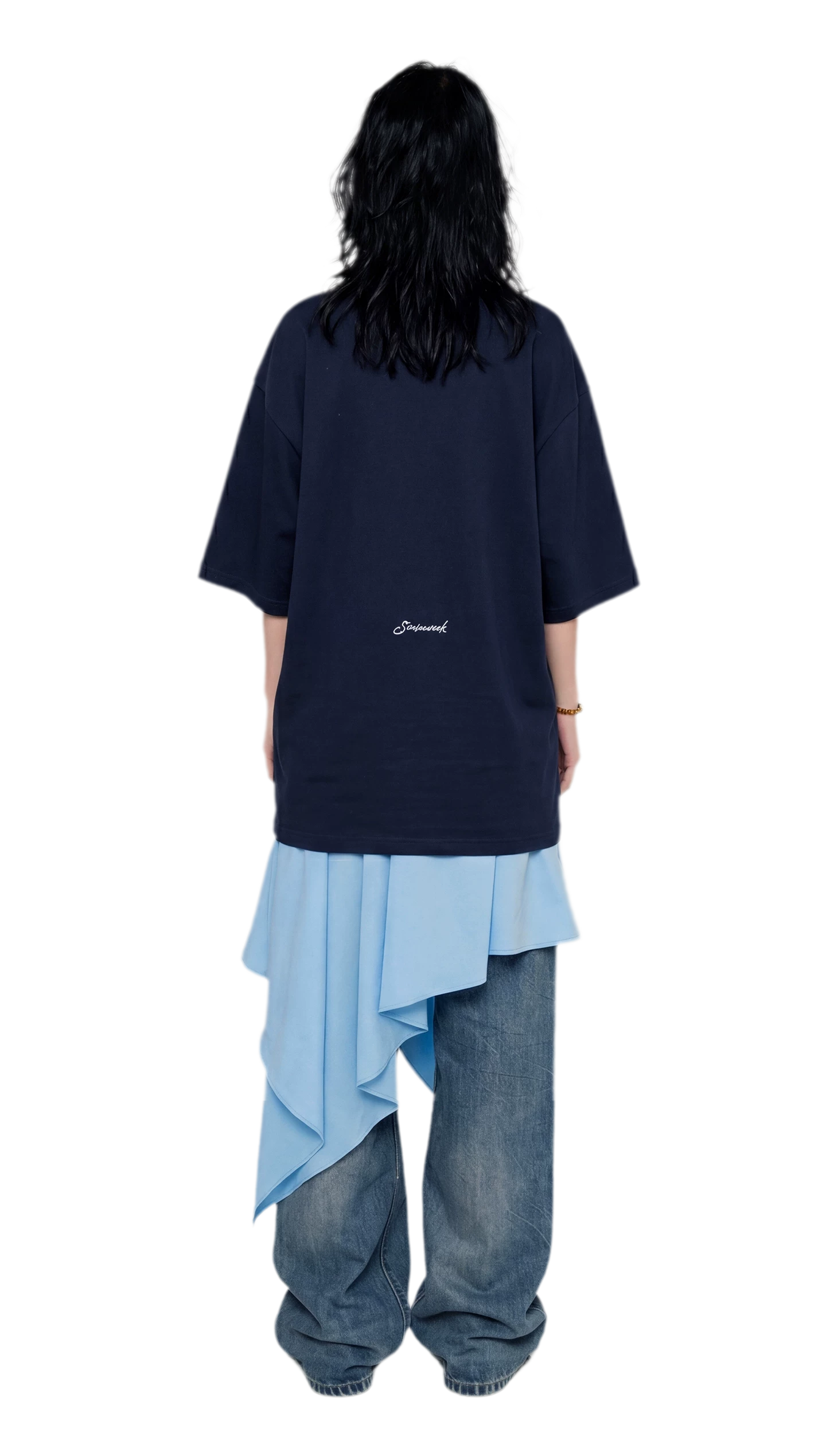 Silver Print Oversized T-Shirt