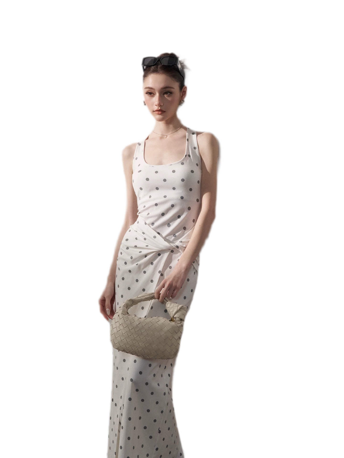 Polka Dot Twist-Knot Dress