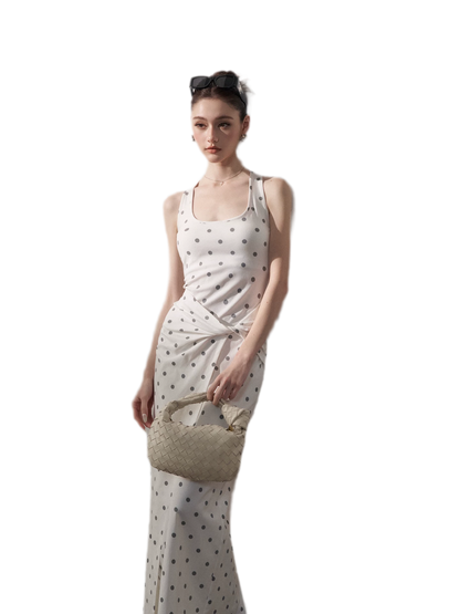 Polka Dot Twist-Knot Dress