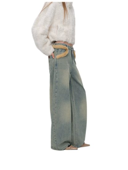 Vintage Washed Wide-Leg Jeans