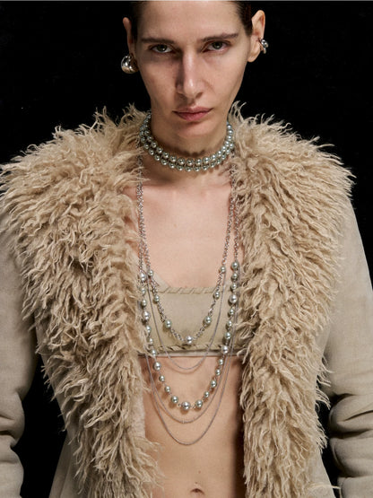 Silver Pearl Layered Necklace