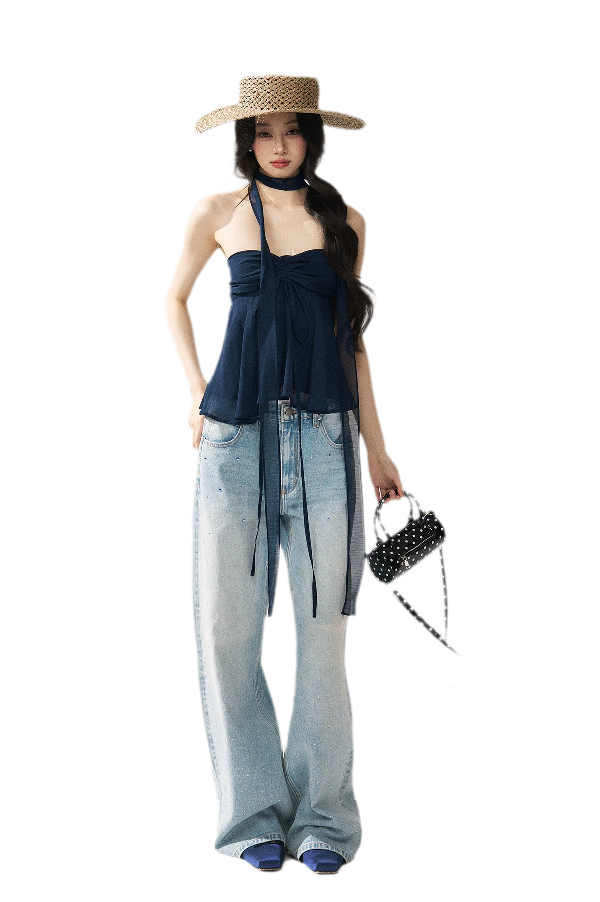 Halter Ruched Bustier Top