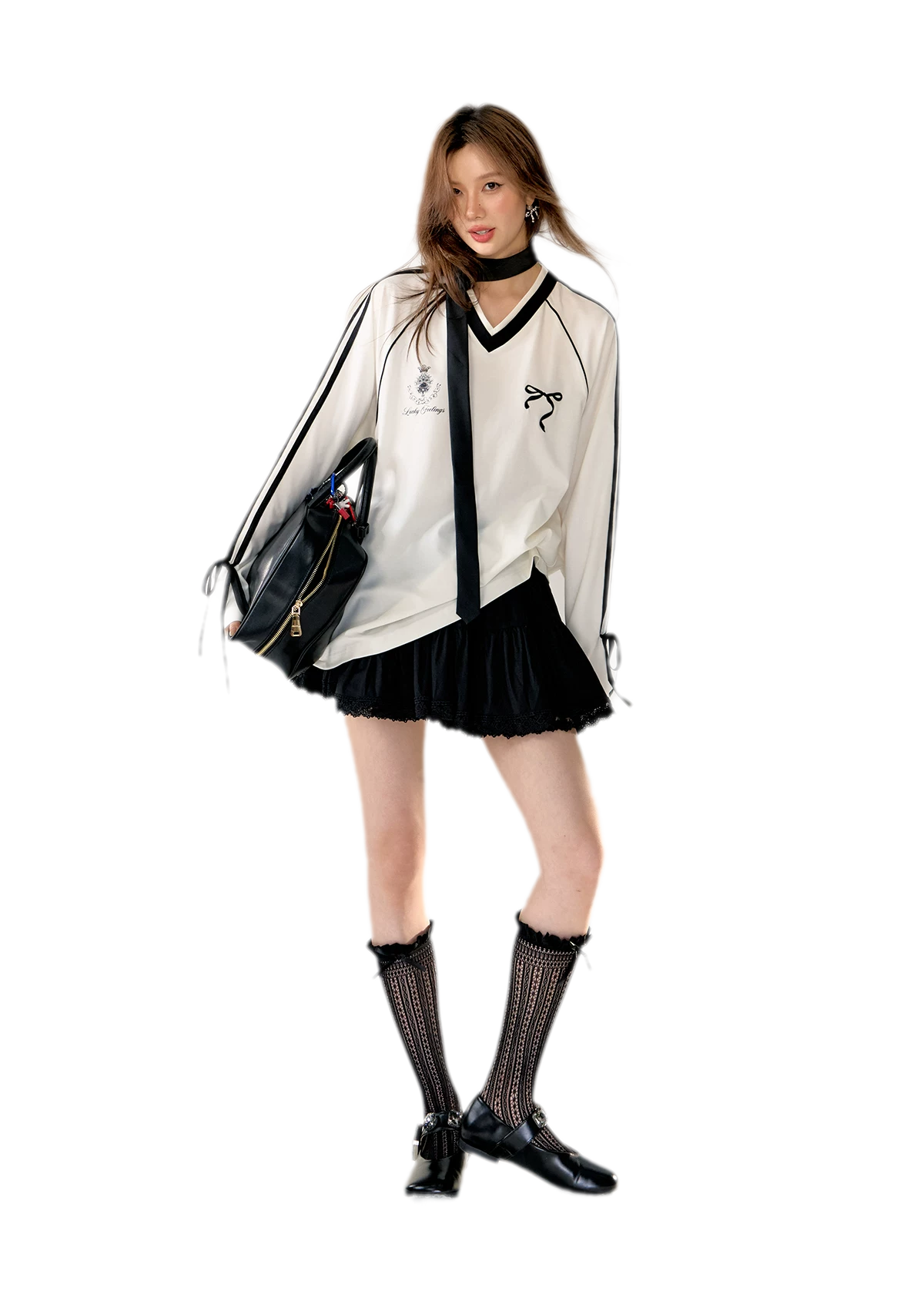 Blokette Jersey V-Neck Set
