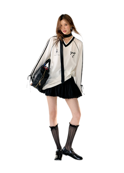 Blokette Jersey V-Neck Set