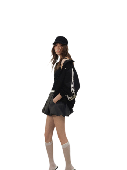 Structured Zipper Collar Jacket