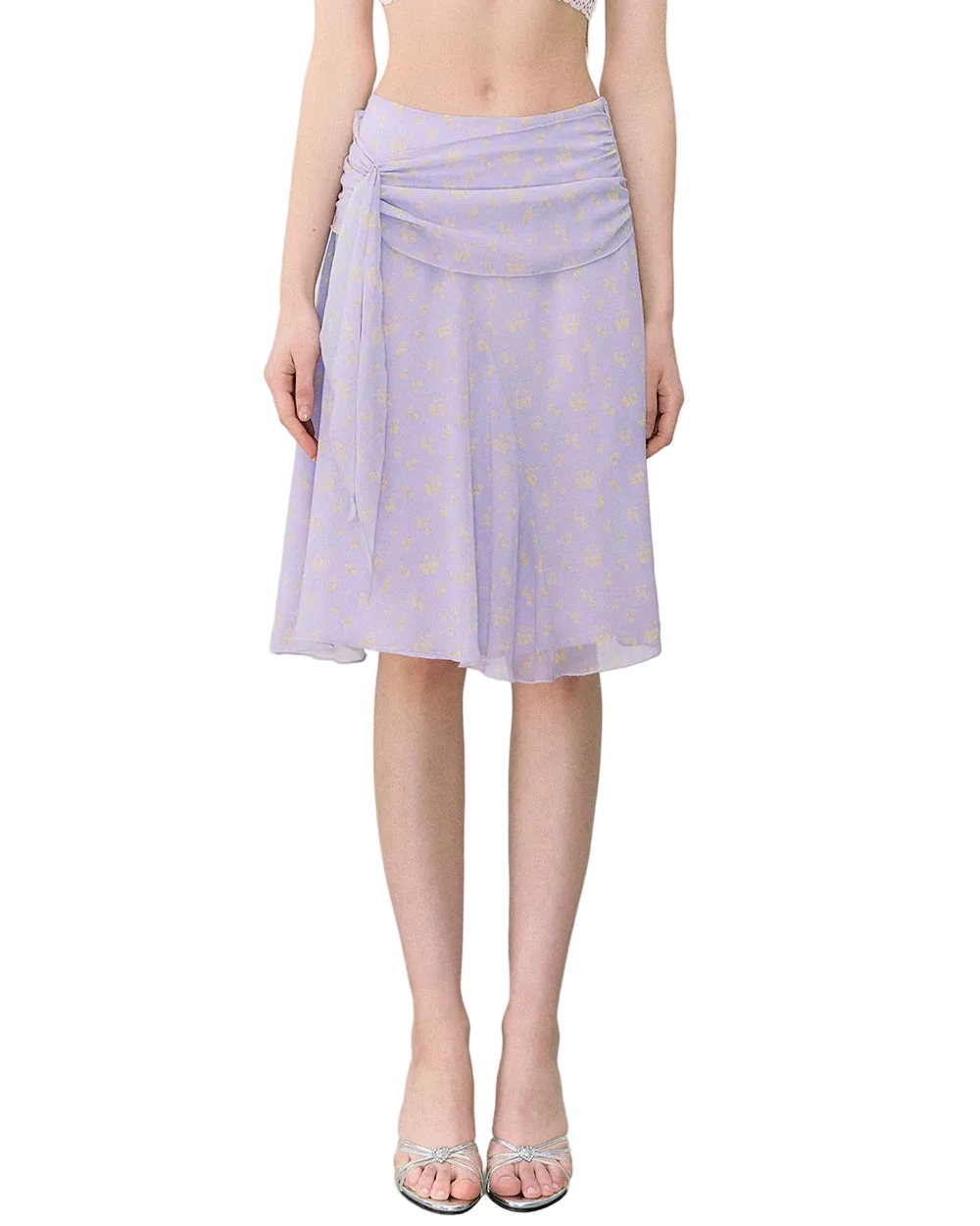 French Style Floral Chiffon Skirt