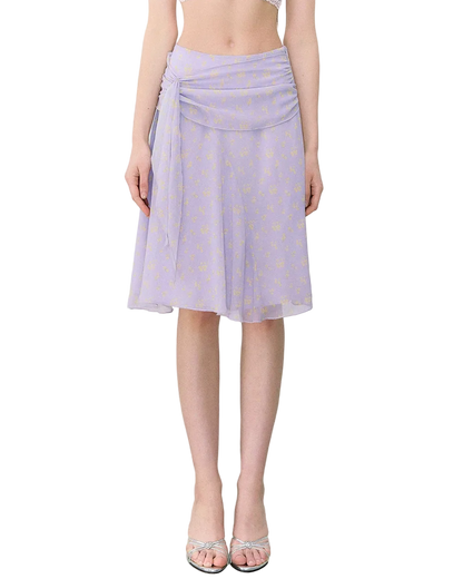 French Style Floral Chiffon Skirt