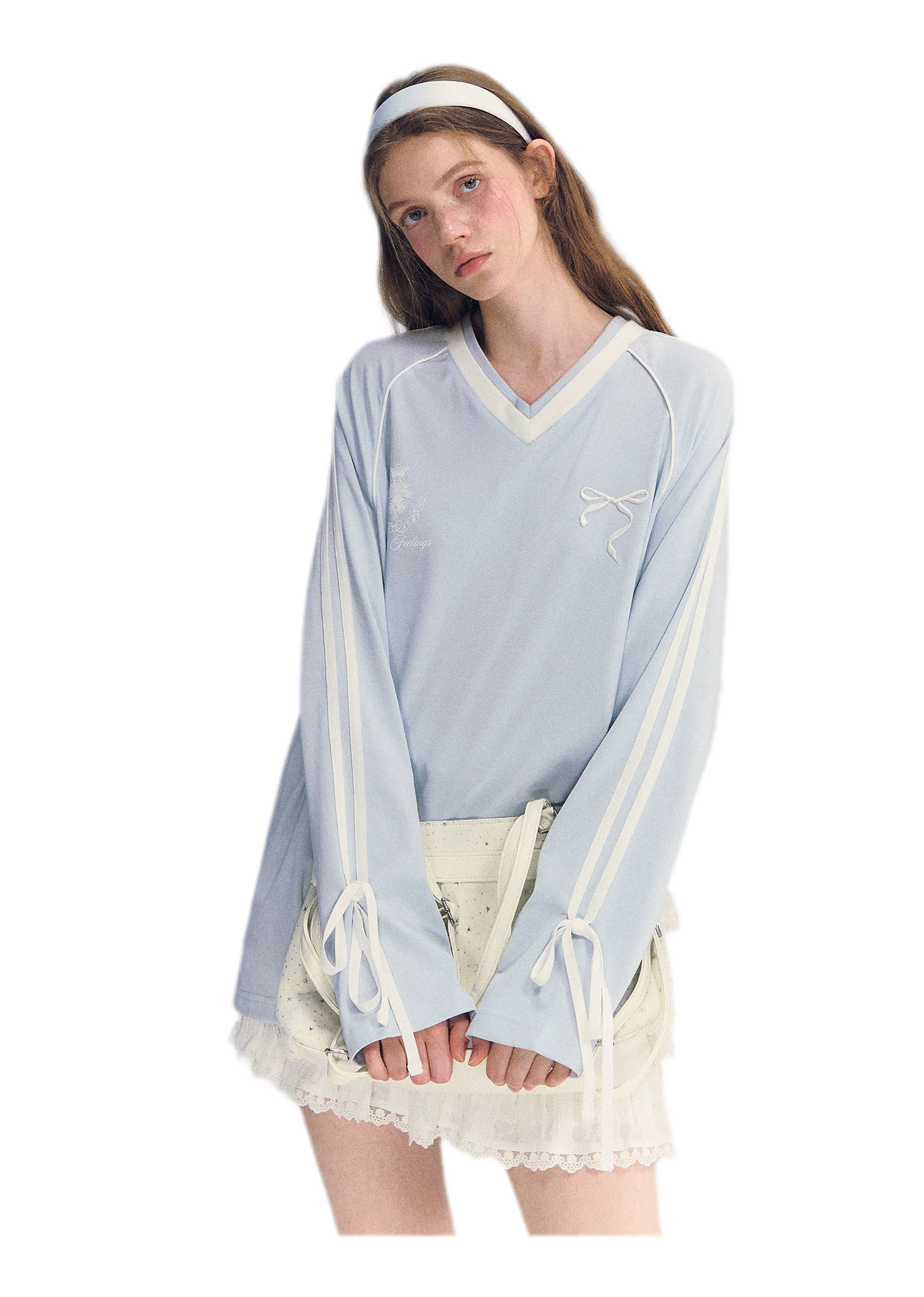 Colorblock Bow Embroidered Tee