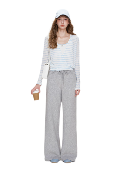 Soft Cotton Wide-Leg Trousers