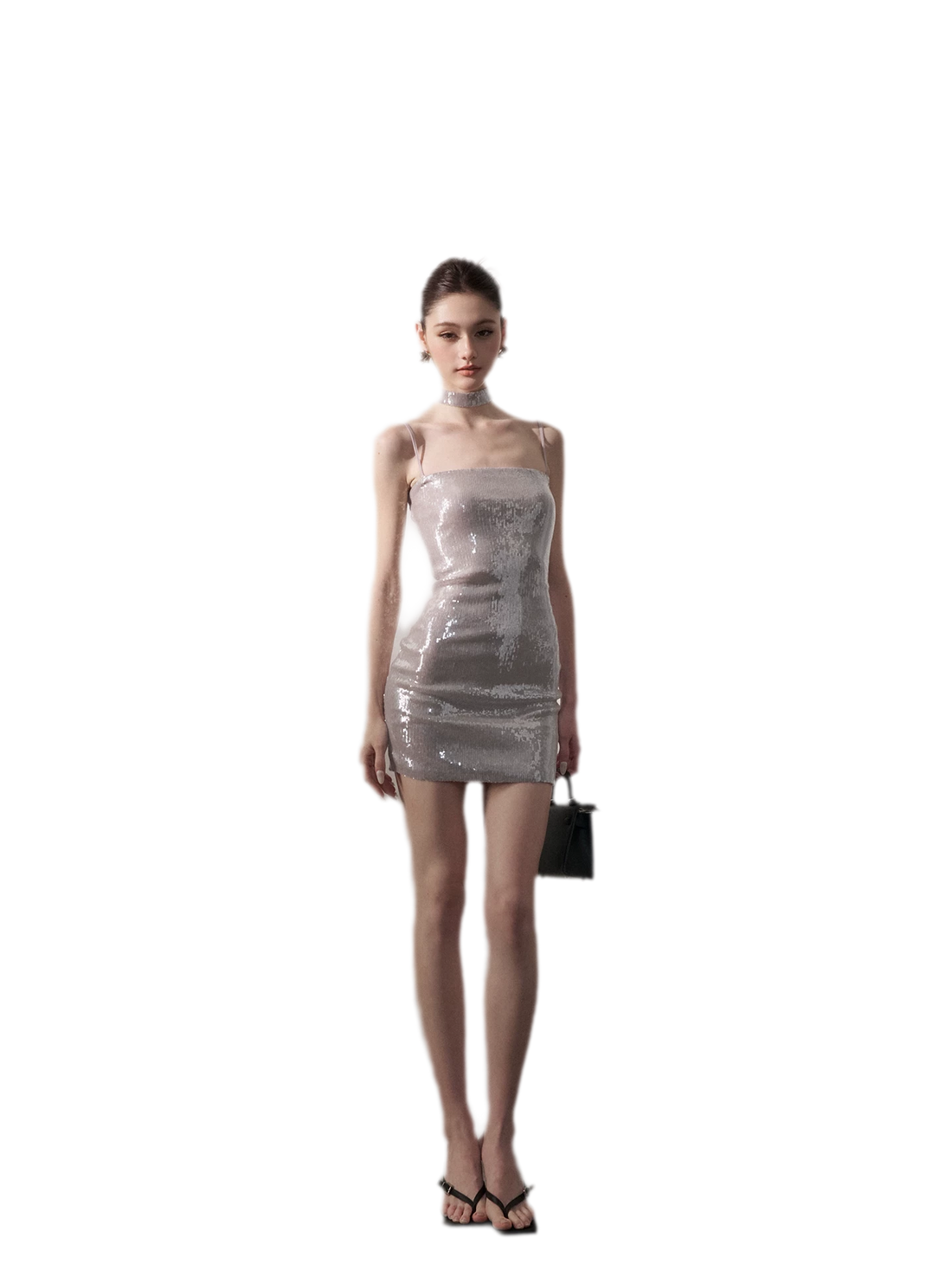Sequin Choker Mini Dress